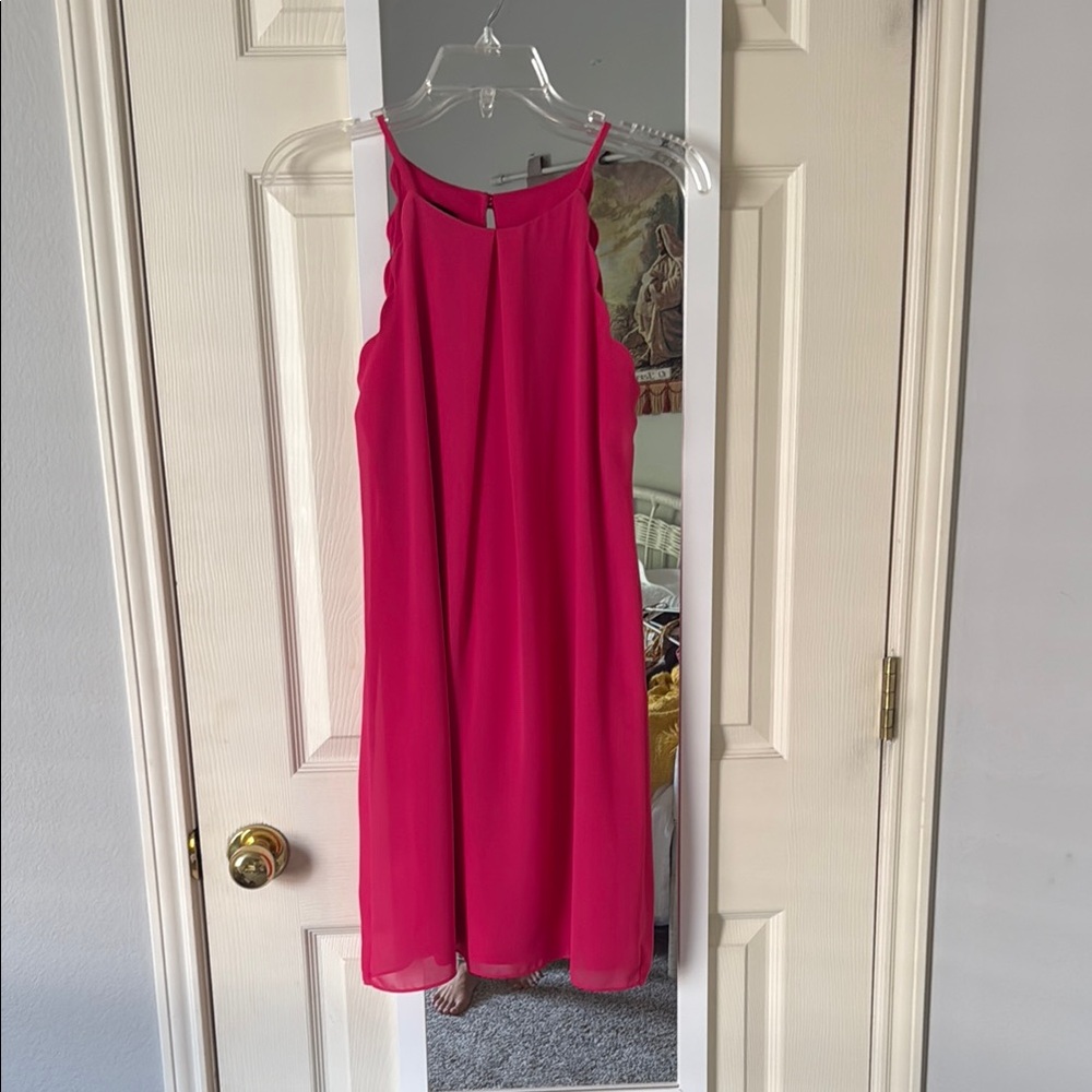 BCX Pink Pleated Halter Mini Sundress